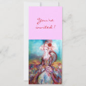 Invitation MADAME POMPADOUR , Costume de fête élégant doré (Dos)