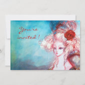 Invitation MADAME POMPADOUR , Costume de fête élégant doré (Dos)