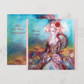 Invitation MADAME POMPADOUR , Costume de fête élégant en or (Devant / Derrière)