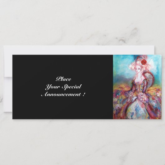 Invitation MADAME POMPADOUR , Costume de fête élégant en or (Devant)