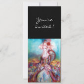 Invitation MADAME POMPADOUR , Costume de fête élégant et doré (Dos)