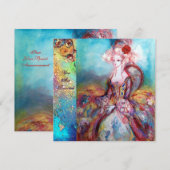 Invitation MADAME POMPADOUR , Fête Costumée Élégante en Or (Devant / Derrière)