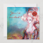 Invitation MADAME POMPADOUR , Fête de costume doré chic (Dos)