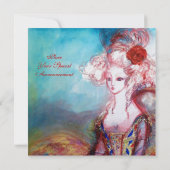 Invitation MADAME POMPADOUR , Fête de costume doré chic (Dos)