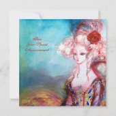 Invitation MADAME POMPADOUR , Fête de costume doré chic (Dos)