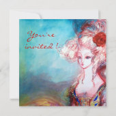 Invitation MADAME POMPADOUR , Fête de costume doré chic (Dos)