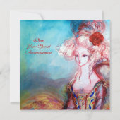 Invitation MADAME POMPADOUR , Fête de costume doré chic (Dos)