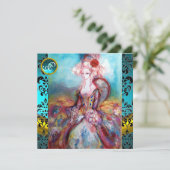 INVITATION MADAME POMPADOUR, FLEUR EN DAMAS BLEU NOIR MONOGRA (Debout devant)