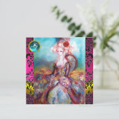 INVITATION MADAME POMPADOUR, FLEUR EN MONOGRAMME SUR FOND NOI (Debout devant)