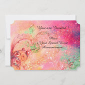 Invitation MADAME POMPADOUR Paillettes d'Or Rose Soirée Costu (Dos)