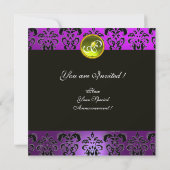 INVITATION MADAME POMPADOUR VIOLET NOIR DAMASSÉ MONOGRAMME (Dos)