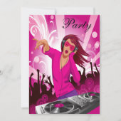 Invitation Madame rose fabuleuse DJ Party (Devant)