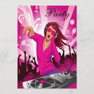 Invitation Madame rose fabuleuse DJ Party