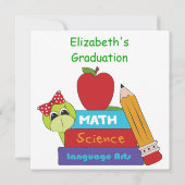 Invitation Madame verte Turtle Graduation Announcement (Dos)