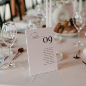 Invitation MADDIE Table Number Seating Chart Card