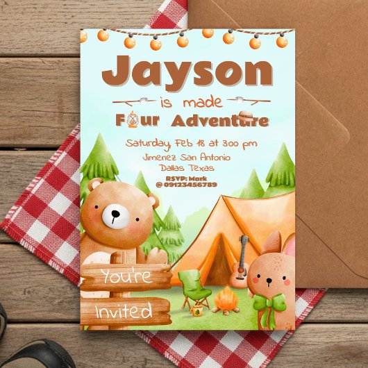 Invitation Made Four Adventure - Camping