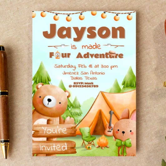 Invitation Made Four Adventure - Camping