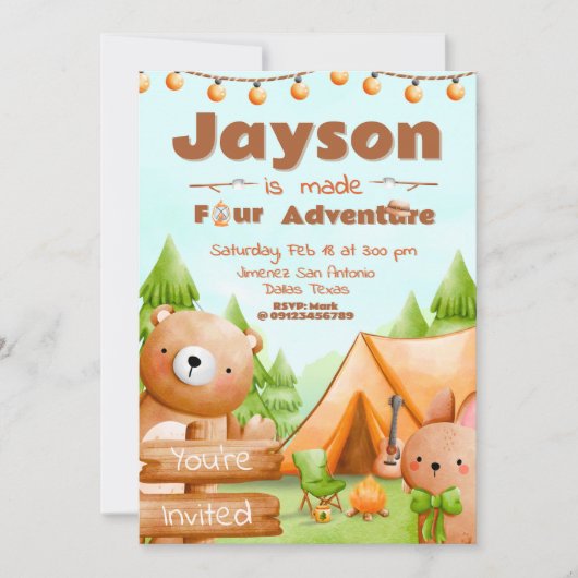 Invitation Made Four Adventure - Camping (Devant)