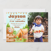 Invitation Made Four Adventure - Camping avec photo (Devant)