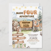 Invitation Made Four Adventure Camping Grounds Birthday (Devant)
