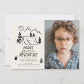 Invitation Made Four Adventure Camping Photo Boy 4e anniversa (Devant)