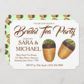 Invitation Madeleines Bride Wedding shower Tea Party (Devant / Derrière)