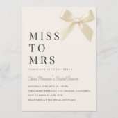 Invitation Mademoiselle à Madame Coquette Bow Code QR Enterre (Devant)