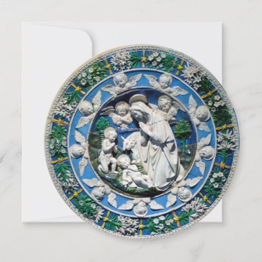 Invitation MADONNA, ENFANT ET ANGES Sapphire Bleu Noël (Devant)