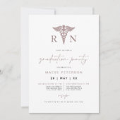 Invitation MAEVE Rose Gold Blush Médicale RN Nurse Graduation (Devant)