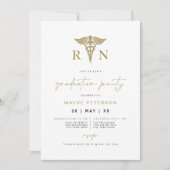 Invitation MAEVE Yellow Gold Médicale RN Nurse Graduation (Devant)