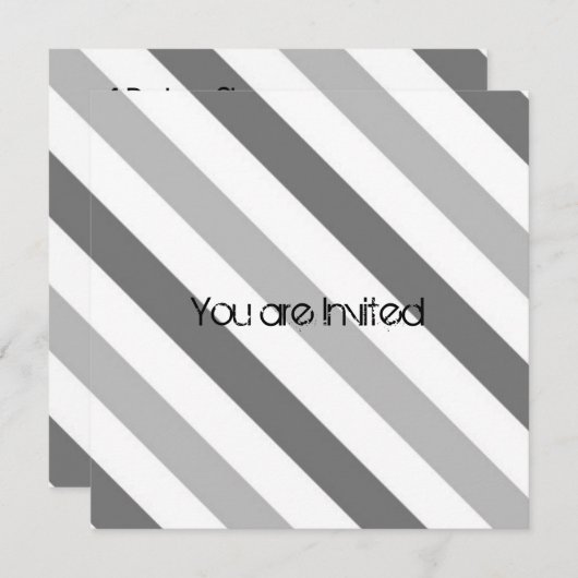 Invitation Magasin de bébé de Grey Stripe (Devant / Derrière)