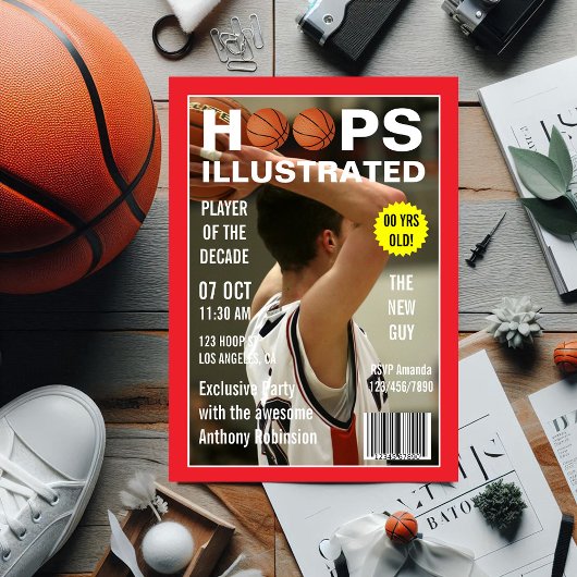 Invitation Magazine Celebrity Basketball Anniversaire photo