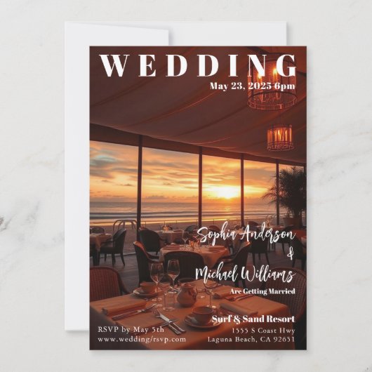 Invitation Magazine Cover Beach Wedding (Devant)