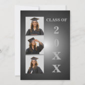 Invitation Magazine Cover Graduation Cap down Black (Dos)