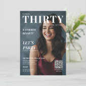 Invitation Magazine Cover Photo 30th Birthday Party QR Code (Debout devant)