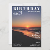 Invitation Magazine Cover Sunset Beach Birthday (Devant)