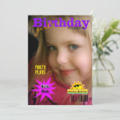 Invitation Magazine de fête d'anniversaire pour filles (Debout devant)