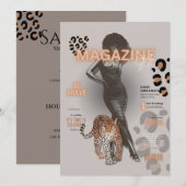 Invitation magazine de mode diva pour enterrement de vie de j (Devant / Derrière)