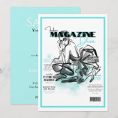 Invitation magazine de mode diva pour enterrement de vie de j (Devant / Derrière)