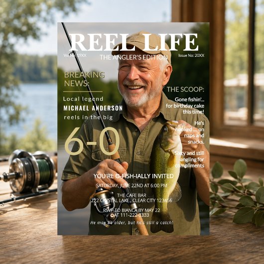 Invitation Magazine de Pêche pour les 60 ans