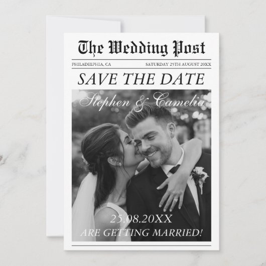 Invitation Magazine Editorial Journal Mariage Enregistrer la  (Devant)