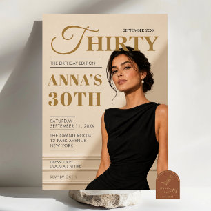 Invitation magazine élégant classique femme anniversaire tout