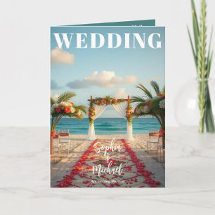 Invitation Magazine mariage tout en une plage