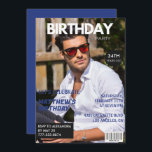 Invitation Magazine Marine bleu Photo Funny 34e anniversaire<br><div class="desc">Magazine Marine bleu Photo Drôle 34e anniversaire Invitation</div>
