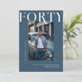 Invitation Magazine moderne et élégant | Photo du 40e anniver (Debout devant)