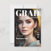 Invitation Magazine Moderne Grad Party Photo Graduation (Dos)