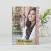 Invitation Magazine moderne - photo complète Diplôme photo (Debout devant)