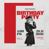 Invitation Magazine photo minimaliste moderne anniversaire (Devant / Derrière)