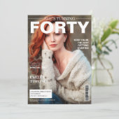 Invitation Magazine unique 40e anniversaire Photo personnalis (Debout devant)