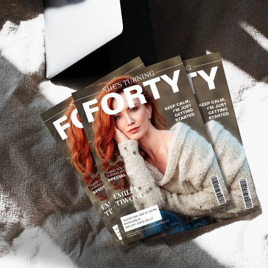 Invitation Magazine unique 40e anniversaire Photo personnalis